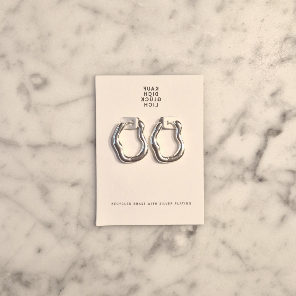 Kauf Dich Glücklichh Berlin Wavy Squiggle Hoop Earrings - Sterling Silver Plated